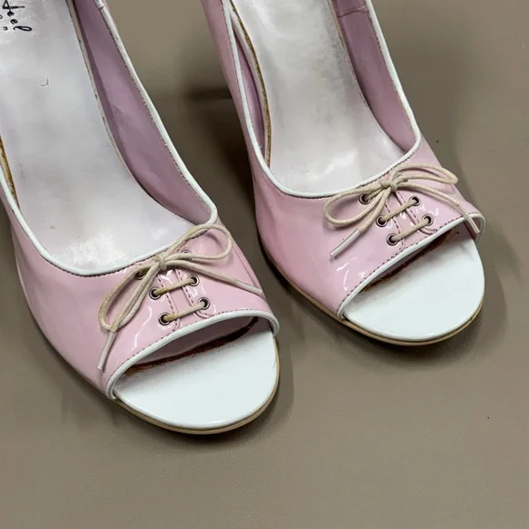 Highest Heel Collection Pink Peep-Toe Stiletto Heels - Picture 3 of 13